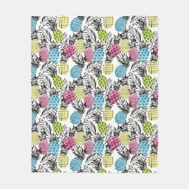 Ananas Grunge Handflatan Fleecefilt (Framsidan)