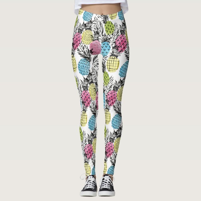 Ananas Grunge Handflatan Leggings (Framsida)