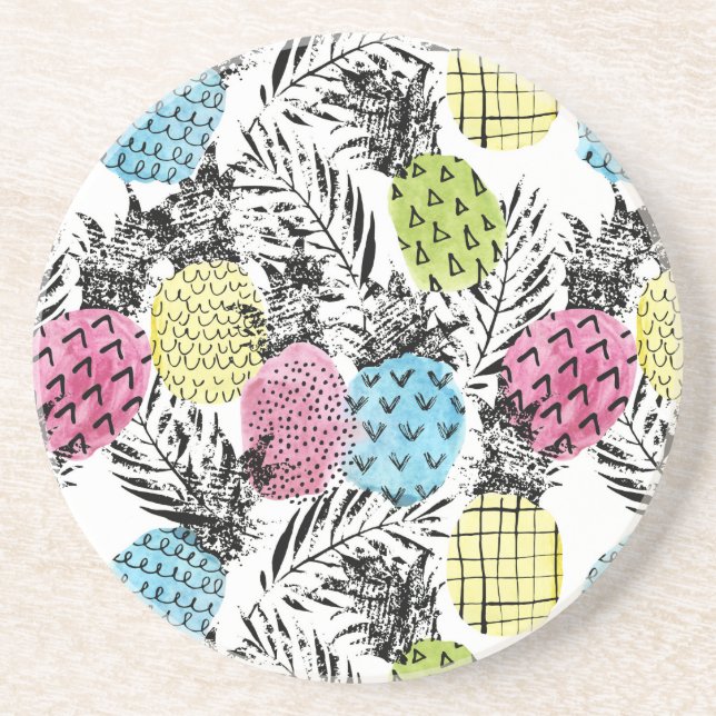 Ananas Grunge Handflatan Underlägg Sandsten (Framsidan)