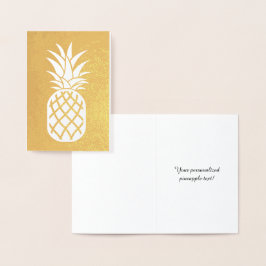 Ananas Guld Folierat Kort