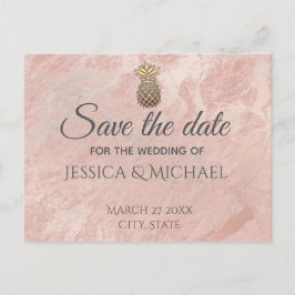 Ananas guld från ro, marble guld, spara datumet meddelande vykort