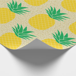 Ananas guld Glitter Presentpapper