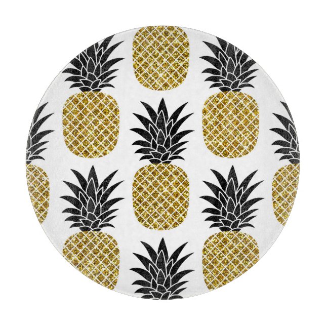 Ananas guld: Hand-Drawn White Seamless. (Framsidan)