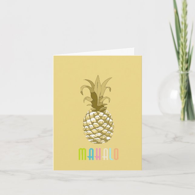 Ananas Guld Mahalo ID239 Tack Kort (Framsida)