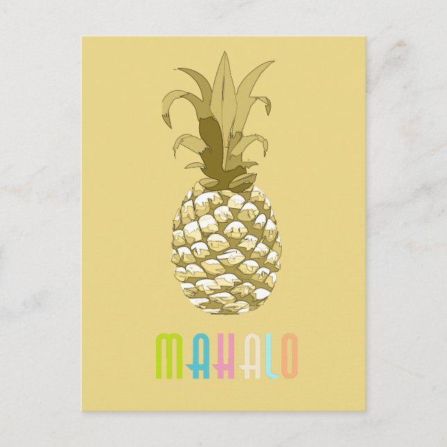 Ananas Guld Mahalo ID239 Vykort (Framsida)