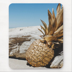 Ananas guld på stranden musmatta