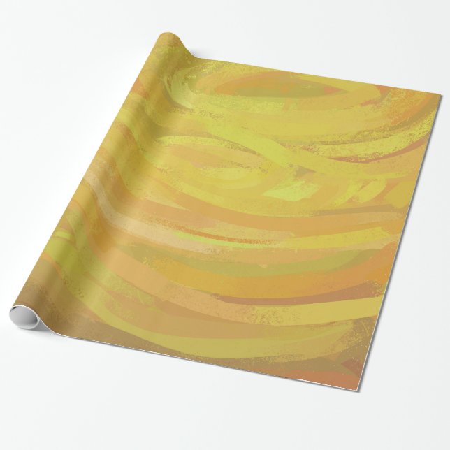 Ananas Gult Swirl Presentpapper (Utrullad)