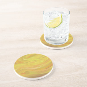 Ananas Gult Swirl Underlägg Sandsten