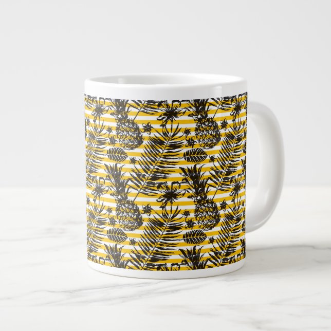 Ananas Hand plockade Jumbo Mugg (Framsida höger)