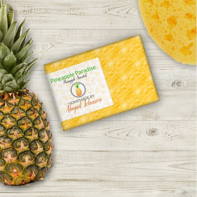 Ananas handgjorda hemmaadsoap | Skruvetikett Mat Etiketter (Skapare uppladdad)