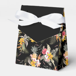 Ananas Hibiscus Blommor på svarta Tält Presentaskar