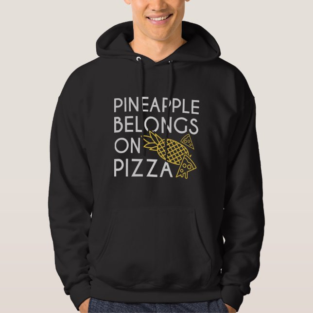 Ananas Hör Hemma På Pizza Hoodie (Framsida)