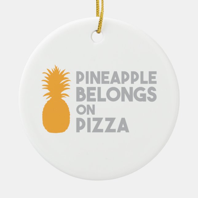 Ananas hör hemma på Pizza Julgransprydnad Keramik (Framsidan)