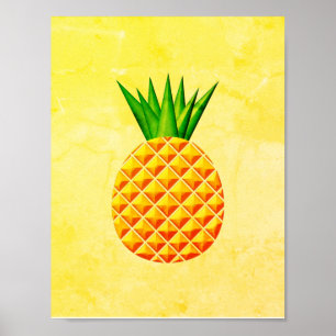 Ananas i Gult och Grönt Poster