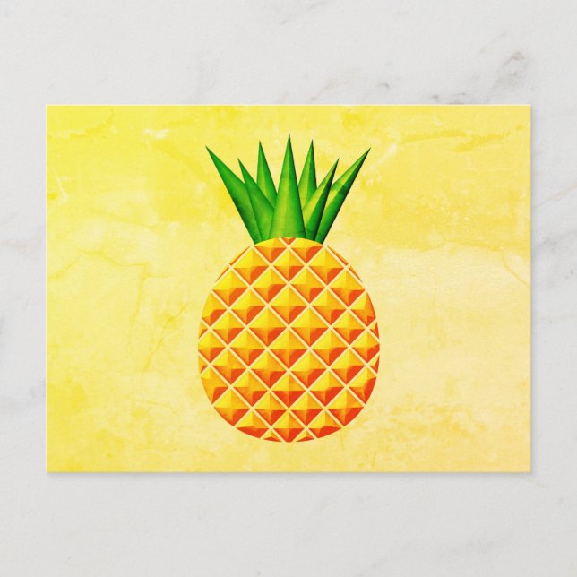 Ananas i Gult och Grönt Vykort (Framsida)