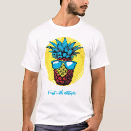 Ananas i popkonst stil i blå solglasögon t shirt
