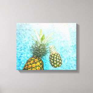 Ananas i simbassäng canvastryck
