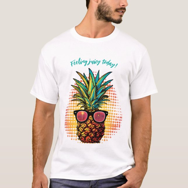 Ananas i sport, svarta solglasögon t shirt (Framsida)