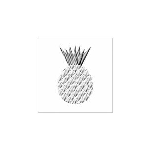 Ananas i svartvitt stämpel