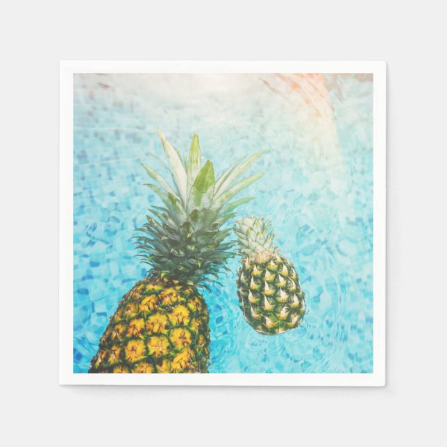 Ananas i Swimming Bassäng Pappersservett (Framsidan)