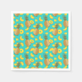 Ananas i Turkos Färg Pappersservett