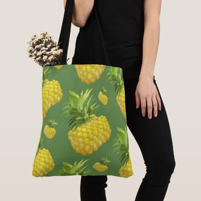 Ananas illustration tygkasse (Närbild)