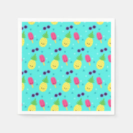 Ananas, isgräs och solglasögon pappersservett