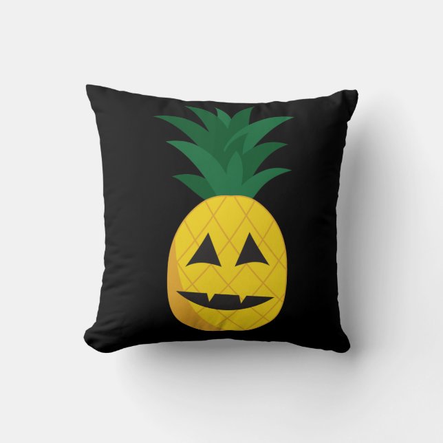 Ananas Jack-O-Lantern Halloween Pillow Kudde (Framsida)