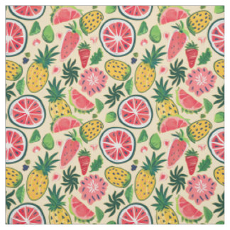 Ananas, Jordgubb, Citrus & Drakfrukt Tyg