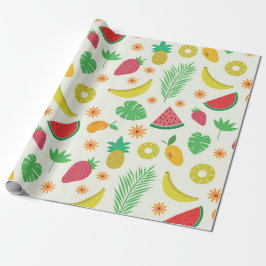 Ananas jordgubbs banan vattenmelon Frukter  Presentpapper