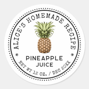 Ananas juice konserveringsetikett vintage stil runt klistermärke