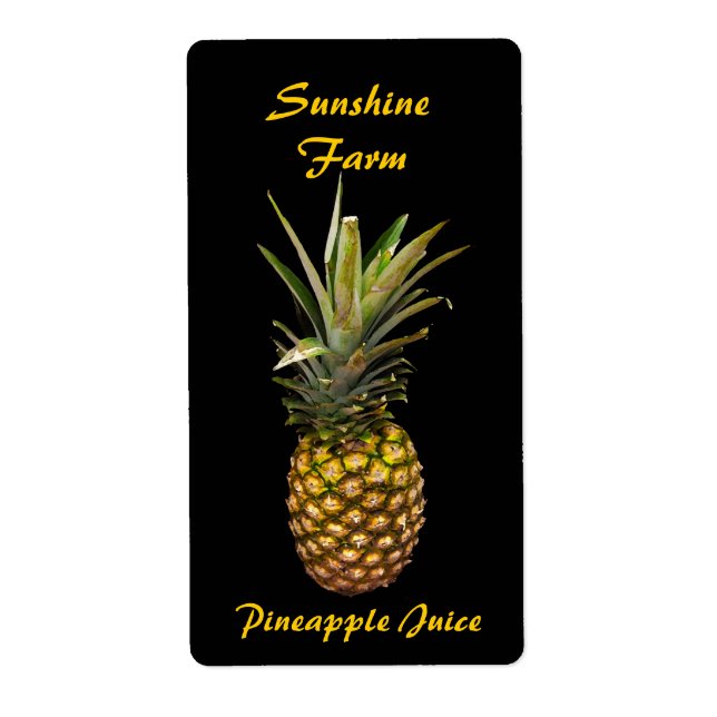 Ananas juiceetiketter fraktsedel (Framsidan)