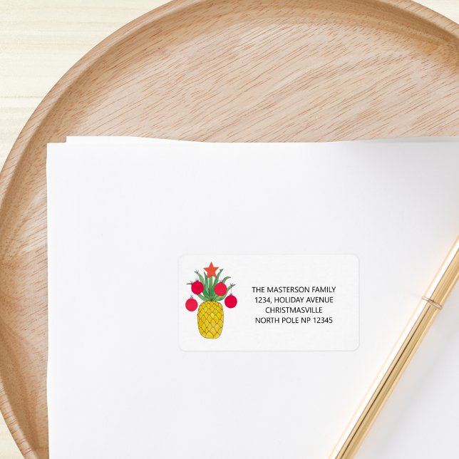 Ananas Julfest Jul Adressetikett (Skapare uppladdad)
