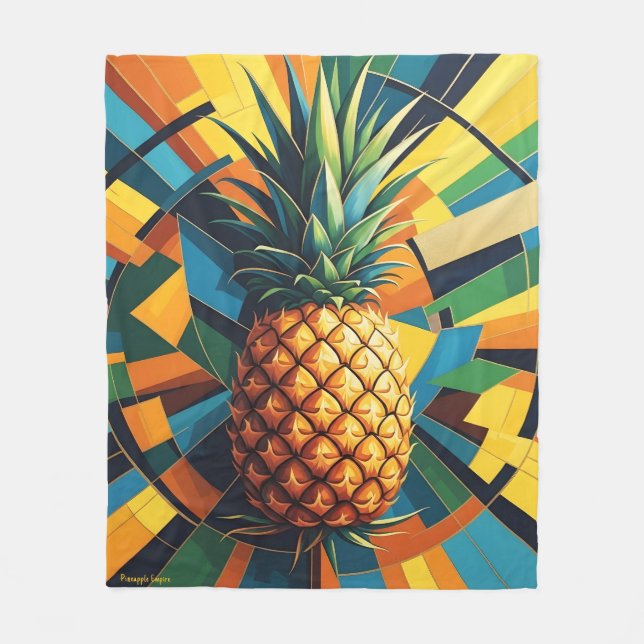 Ananas Kaleidoskop - Ananassaempirisk design Fleecefilt (Framsidan)