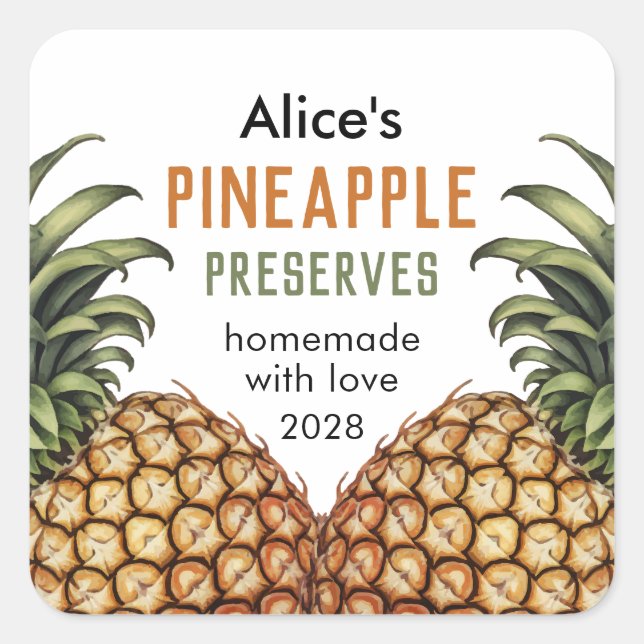 Ananas konserver hemgjorda etikett för konserverin (Framsida)