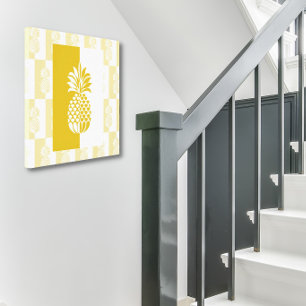 Ananas Konst Modern Guld Och Vit Canvastryck