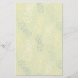 Ananas kontur Mönster på Grönt Brevpapper