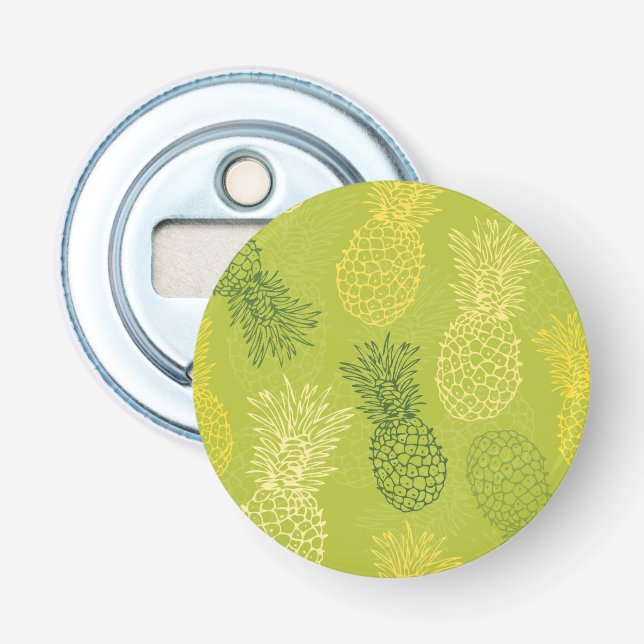 Ananas kontur Mönster på Grönt Flasköppnare (Framsidan)