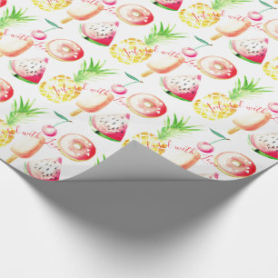 Ananas, Körsbär, Munkar, Glass, Vattenmelon Presentpapper