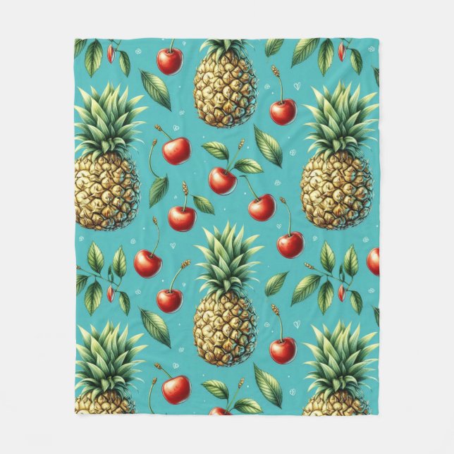 Ananas Körsbärs Bliss Fleecefilt (Framsidan)