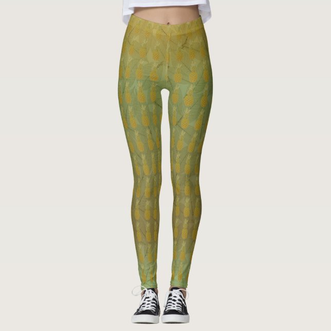 Ananas Kvinnors bensin Leggings (Framsida)