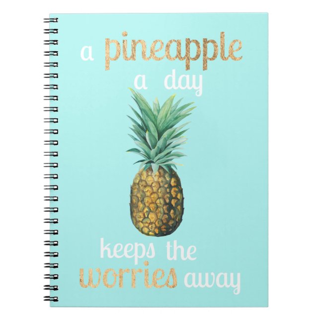Ananas livsoffert anteckningsbok med spiral (Framsidan)