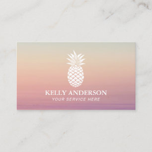 Ananas Logotyp Elegant Pastel Ombre Visitkort