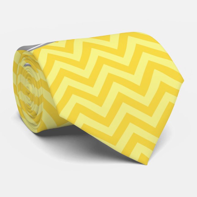 Ananas Lt Gult LG Chevron DGray Namn Monogram Slips (Rullad)
