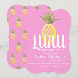 Ananas LUAU Födelsedagsfest Alla Åldrar Folie Inbjudningar