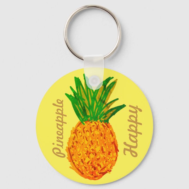 Ananas lycklig nyckelring (Framsida)