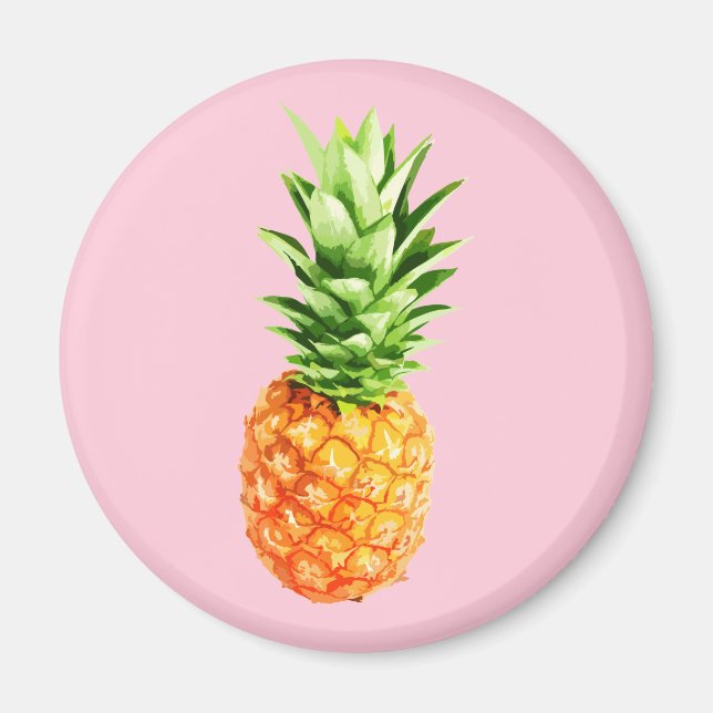 Ananas Magnet, rosa, sommar Magnet (Framsidan)