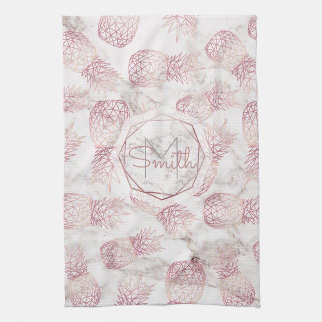 Ananas marmor ro mönster kökshandduk (Vertikal)