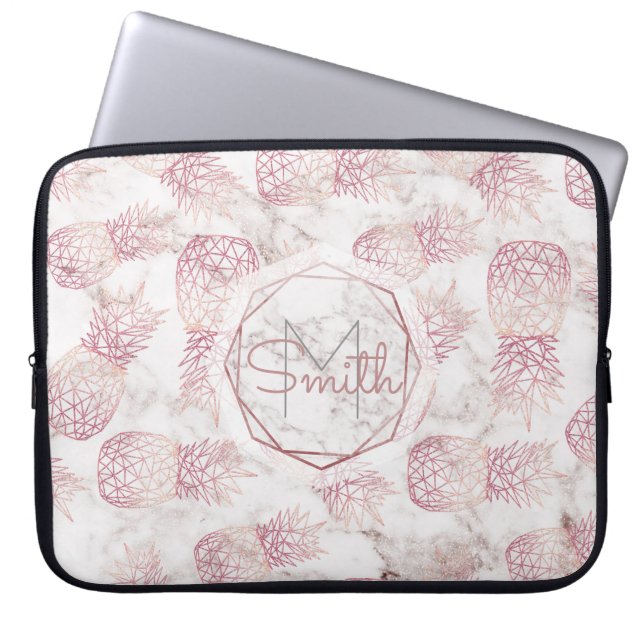Ananas marmor ro mönster laptop sleeve (Framsidan)