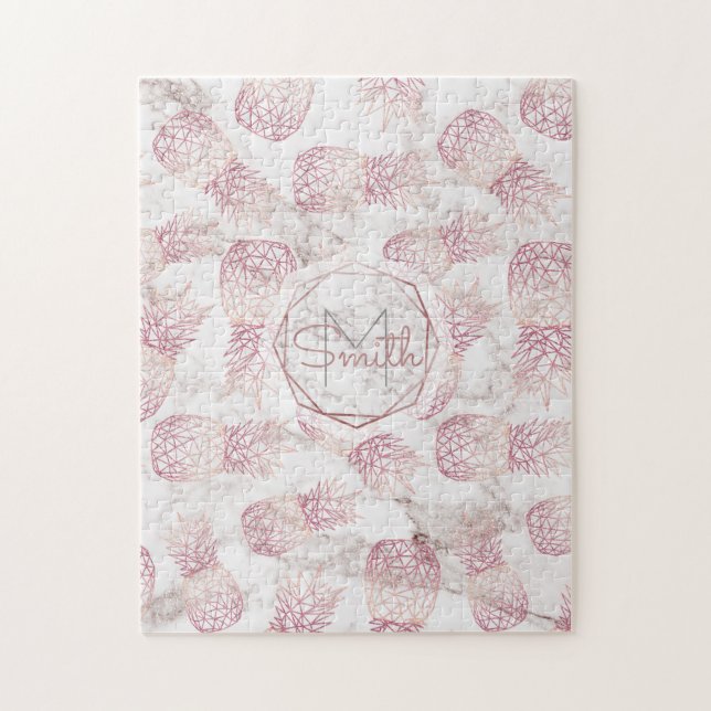 Ananas marmor ro mönster pussel (Vertikal)